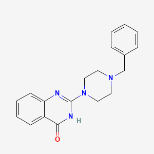 molecular formula C19H20N4O B13946496 4(3H)-Quinazolinone, 2-(4-benzyl-1-piperazinyl)- CAS No. 33017-91-3