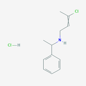 3-chloro-N-(1-phenylethyl)but-2-en-1-amine;hydrochloride