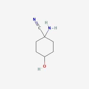 molecular formula C7H12N2O B13946578 1-Amino-4-hydroxycyclohexanecarbonitrile 