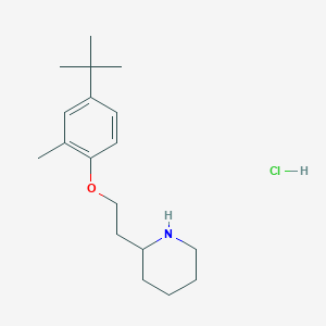 molecular formula C18H30ClNO B1394658 2-{2-[4-(Tert-butyl)-2-methylphenoxy]-ethyl}piperidine hydrochloride CAS No. 1220016-54-5