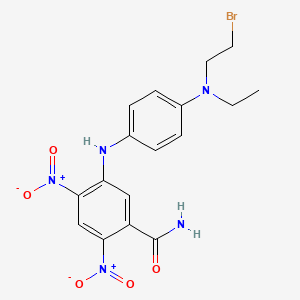molecular formula C17H18BrN5O5 B13946580 Benzamide, 5-(p-((2-bromoethyl)ethylamino)anilino)-2,4-dinitro- CAS No. 32869-02-6