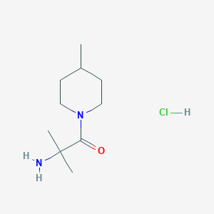 molecular formula C10H21ClN2O B1394659 2-Amino-2-methyl-1-(4-methyl-1-piperidinyl)-1-propanone hydrochloride CAS No. 1220036-76-9