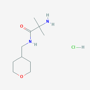 molecular formula C10H21ClN2O2 B1394660 2-Amino-2-methyl-N-(tetrahydro-2H-pyran-4-ylmethyl)propanamide hydrochloride CAS No. 1220021-07-7