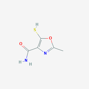 molecular formula C5H6N2O2S B13946614 2-Methyl-5-sulfanyl-1,3-oxazole-4-carboxamide 