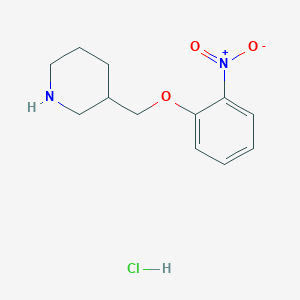 molecular formula C12H17ClN2O3 B1394671 3-[(2-Nitrophenoxy)methyl]piperidine hydrochloride CAS No. 1219982-88-3