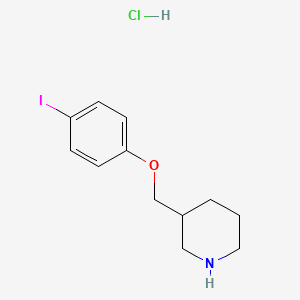 molecular formula C12H17ClINO B1394672 3-[(4-Iodophenoxy)methyl]piperidine hydrochloride CAS No. 1220019-89-5