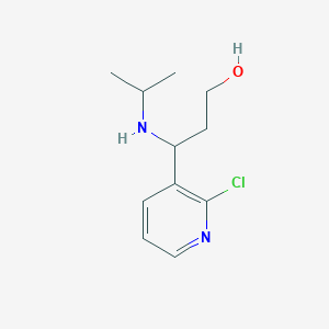 molecular formula C11H17ClN2O B13946732 3-(2-Chloropyridin-3-yl)-3-(isopropylamino)propan-1-ol 