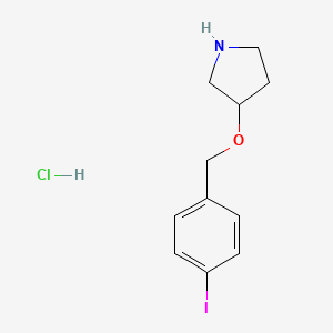 molecular formula C11H15ClINO B1394678 3-[(4-Iodobenzyl)oxy]pyrrolidine hydrochloride CAS No. 1219976-84-7