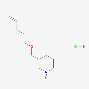 molecular formula C11H22ClNO B1394679 3-[(4-Pentenyloxy)methyl]piperidine hydrochloride CAS No. 1220036-89-4