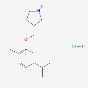 molecular formula C15H24ClNO B1394680 3-[(5-Isopropyl-2-methylphenoxy)methyl]-pyrrolidine hydrochloride CAS No. 1220020-03-0