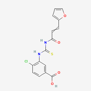 molecular formula C15H11ClN2O4S B13946843 4-Chloro-3-[3-(furan-2-yl)prop-2-enoylcarbamothioylamino]benzoic acid CAS No. 532404-74-3