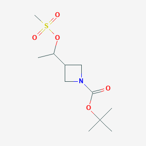molecular formula C11H21NO5S B13946846 tert-Butyl 3-(1-((methylsulfonyl)oxy)ethyl)azetidine-1-carboxylate 