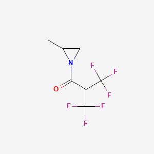 molecular formula C7H7F6NO B13946865 Aziridine, 2-methyl-1-[3,3,3-trifluoro-1-oxo-2-(trifluoromethyl)propyl]- CAS No. 50837-76-8