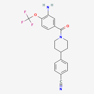 molecular formula C20H18F3N3O2 B13946879 4-[1-[3-Amino-4-(trifluoromethoxy)benzoyl]-4-piperidyl]benzonitrile 