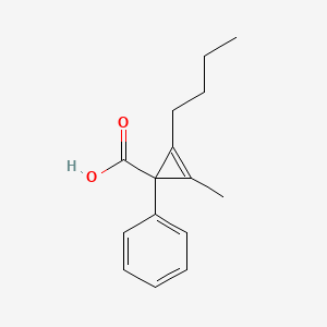 molecular formula C15H18O2 B13946899 2-Butyl-3-methyl-1-phenylcycloprop-2-ene-1-carboxylic acid CAS No. 824425-10-7