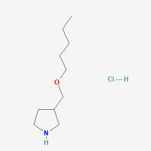 molecular formula C10H22ClNO B1394690 3-[(Pentyloxy)methyl]pyrrolidine hydrochloride CAS No. 1220017-57-1