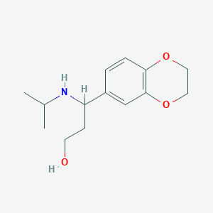 molecular formula C14H21NO3 B13946920 3-(2,3-Dihydrobenzo[b][1,4]dioxin-6-yl)-3-(isopropylamino)propan-1-ol 