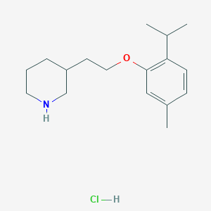 molecular formula C17H28ClNO B1394693 3-[2-(2-Isopropyl-5-methylphenoxy)ethyl]-piperidine hydrochloride CAS No. 1219982-75-8