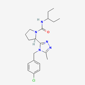 molecular formula C20H28ClN5O B13946961 (R)-2-(4-(4-chlorobenzyl)-5-methyl-4H-1,2,4-triazol-3-yl)-N-(pentan-3-yl)pyrrolidine-1-carboxamide CAS No. 1140490-46-5