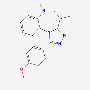 molecular formula C18H18N4O B13946980 1-(p-Methoxyphenyl)-4-methyl-5,6-dihydro-4H-s-triazolo(4,3-a)(1,5)benzodiazepine CAS No. 54028-93-2