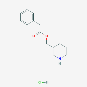 molecular formula C14H20ClNO2 B1394699 3-Piperidinylmethyl 2-phenylacetate hydrochloride CAS No. 1220020-75-6