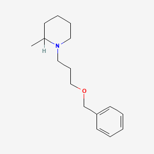 molecular formula C16H25NO B13947014 Piperidine, 2-methyl-1-(3-(phenylmethoxy)propyl)- CAS No. 63867-62-9