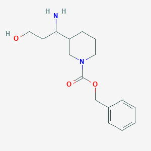 molecular formula C16H24N2O3 B13947022 Benzyl 3-(1-amino-3-hydroxypropyl)piperidine-1-carboxylate 