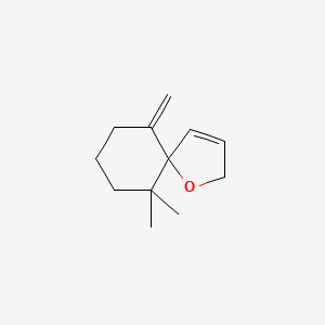 molecular formula C12H18O B13947043 6,6-Dimethyl-10-methylene-1-oxaspiro[4.5]dec-3-ene CAS No. 54345-69-6