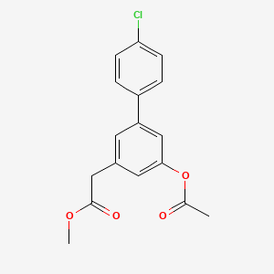 molecular formula C17H15ClO4 B13947087 (1,1'-Biphenyl)-3-acetic acid, 5-(acetyloxy)-4'-chloro-, methyl ester CAS No. 61888-72-0