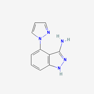 molecular formula C10H9N5 B1394711 4-(1H-Pyrazol-1-yl)-1H-indazol-3-amine CAS No. 1214622-52-2