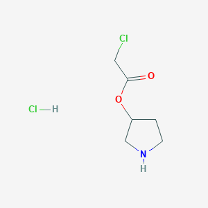 molecular formula C6H11Cl2NO2 B1394721 3-吡咯烷基 2-氯乙酸盐酸盐 CAS No. 1219956-79-2