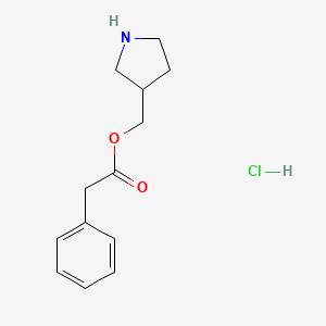 molecular formula C13H18ClNO2 B1394722 3-吡咯烷基甲基 2-苯基乙酸盐酸盐 CAS No. 1219956-77-0