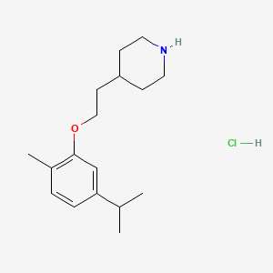 molecular formula C17H28ClNO B1394723 4-[2-(5-异丙基-2-甲基苯氧基)乙基]-哌啶盐酸盐 CAS No. 1219949-28-6