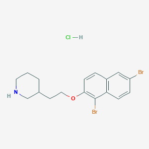 molecular formula C17H20Br2ClNO B1394726 3-{2-[(1,6-Dibromo-2-naphthyl)oxy]-ethyl}piperidine hydrochloride CAS No. 1219982-74-7
