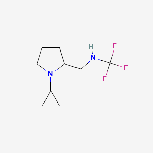 molecular formula C9H15F3N2 B13947289 N-((1-cyclopropylpyrrolidin-2-yl)methyl)-1,1,1-trifluoromethanamine 