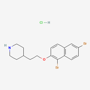 molecular formula C17H20Br2ClNO B1394739 4-{2-[(1,6-Dibromo-2-naphthyl)oxy]-ethyl}piperidine hydrochloride CAS No. 1220028-98-7