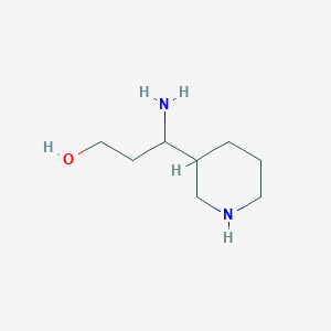 molecular formula C8H18N2O B13947428 3-Amino-3-(piperidin-3-yl)propan-1-ol 