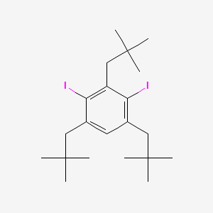 molecular formula C21H34I2 B13947438 Benzene, 1,3,5-tris(2,2-dimethylpropyl)-2,4-diiodo- CAS No. 53173-11-8