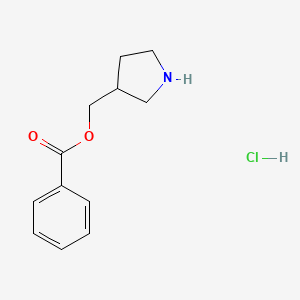 molecular formula C12H16ClNO2 B1394759 3-Pyrrolidinylmethyl benzoate hydrochloride CAS No. 1220027-52-0