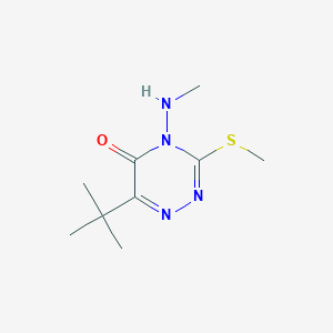 molecular formula C9H16N4OS B139476 6-tert-Butyl-4-(methylamino)-3-(methylthio)-1,2,4-triazin-5(4H)-one CAS No. 56742-45-1
