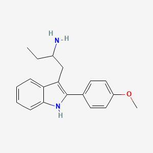 molecular formula C19H22N2O B13947609 3-(2-Aminobutyl)-2-(p-methoxyphenyl)indole CAS No. 52018-92-5