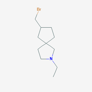 molecular formula C11H20BrN B13947620 7-(Bromomethyl)-2-ethyl-2-azaspiro[4.4]nonane 