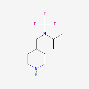 molecular formula C10H19F3N2 B13947674 N-(piperidin-4-ylmethyl)-N-(trifluoromethyl)propan-2-amine 