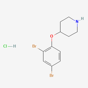 molecular formula C11H14Br2ClNO B1394776 4-(2,4-Dibromophenoxy)piperidine hydrochloride CAS No. 1219960-46-9