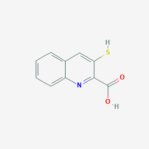 molecular formula C10H7NO2S B13947766 2-Quinolinecarboxylic acid, 3-mercapto- 