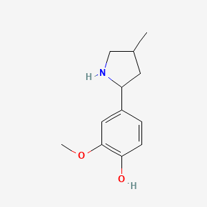 molecular formula C12H17NO2 B13948025 2-Methoxy-4-(4-methylpyrrolidin-2-yl)phenol 