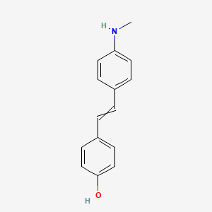 molecular formula C15H15NO B13948069 4-{2-[4-(Methylamino)phenyl]ethenyl}phenol CAS No. 866475-34-5