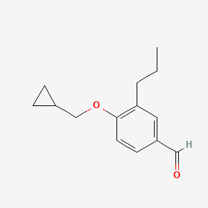 molecular formula C14H18O2 B1394812 4-(环丙基甲氧基)-3-丙基苯甲醛 CAS No. 883528-79-8