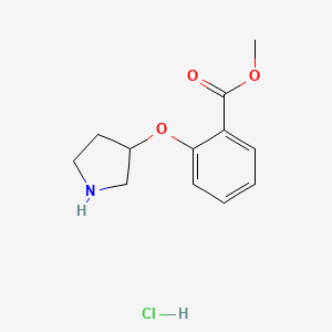 molecular formula C12H16ClNO3 B1394820 Methyl 2-(3-pyrrolidinyloxy)benzoate hydrochloride CAS No. 1219972-41-4