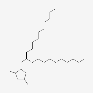 molecular formula C29H58 B13948213 Cyclopentane, 1-(2-decyldodecyl)-2,4-dimethyl- CAS No. 55429-26-0